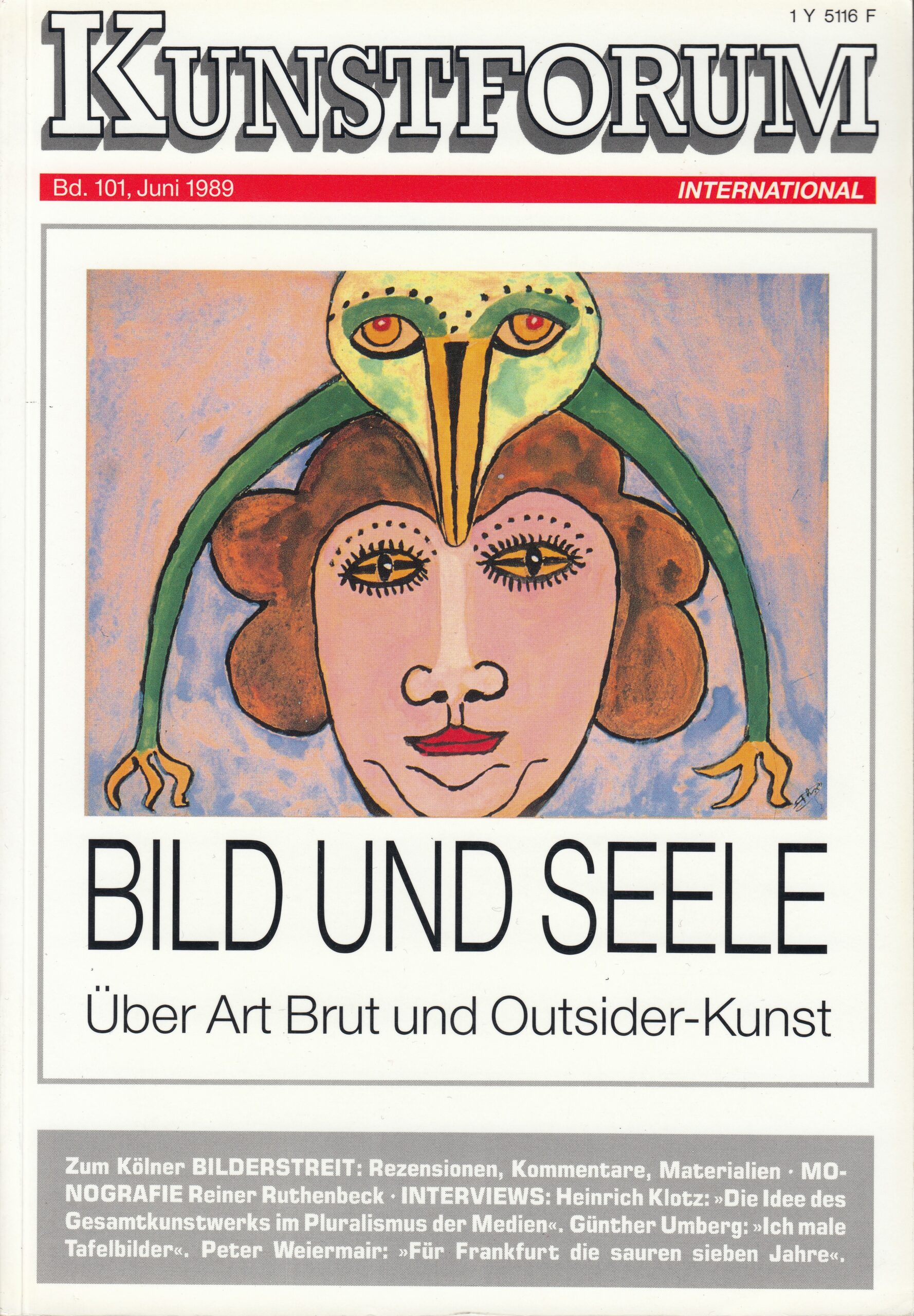 Kunstforum International (Bd. 101, Juni 1989) : Bild und Seele. Über Art Brut und Outsider-Kunst